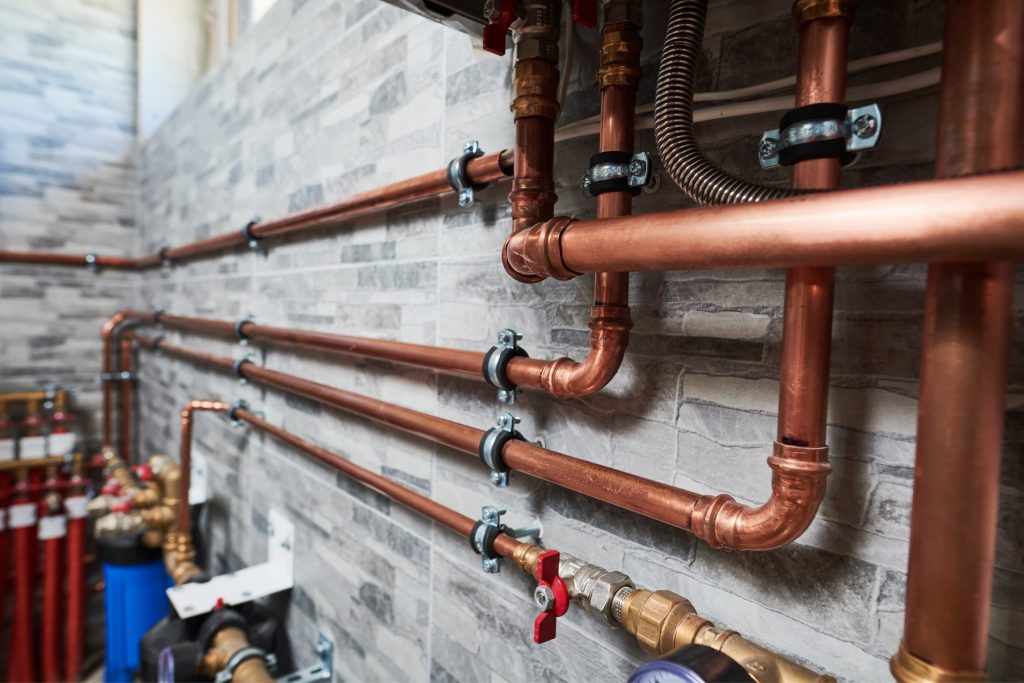 boiler room copper pipes
